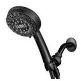 Waterpik 6-Spray Patterns with 1.8 GPM 4.75 in. Single Wall Mount Adjustable Handheld Shower Head in Matte Black   Customer Returns See Pictures