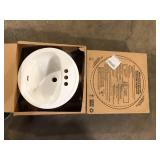 Lot of Bootz Industries Laurel Round Drop-In Bathroom Sink in White  Customer Returns See Pictures