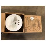 Lot of Bootz Industries Laurel Round Drop-In Bathroom Sink in White  Customer Returns See Pictures