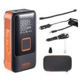 VEVOR Tire Inflator Air Compressor Dual-Cylinder 12000mAh Rechargeable Pump with LCD Pressure Gauge for Car Motorcycle Bike   Customer Returns See Pictures