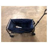 Karl home Metal 4-Wheeled Outdoor Garden Cart Collapsible Folding Wagon in Blue   Customer Returns See Pictures