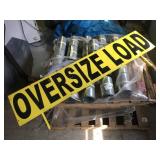 60" x 12" "OVERSIZE LOAD" 2 Sided Metal Sign on Frame