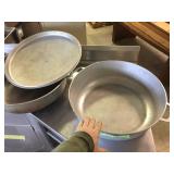 2 Caldero Type Cast Aluminum #22 Pots with Lids