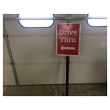18" x 24" Drive Thru Metal Sign on Post