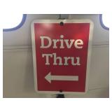 18" x 24" Drive Thru Metal Sign on Post