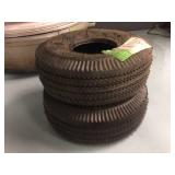 Pair Hi-Run 4.10/3.50 - 4 Lawn Garden Tires - Like New