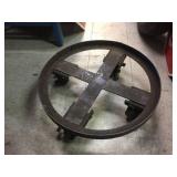 Heavy Duty 24" Diam Rolling Barrel Base - Locking Wheels