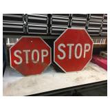 2 Aluminum "STOP" Signs 24" - 30"