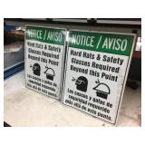 2 Aluminum 18" x 24" Hard Hat Signs