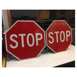 2 Aluminum STOP Signs - 30"