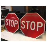 2 Aluminum STOP Signs - 30"