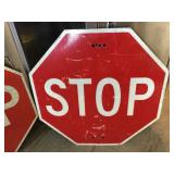 2 Aluminum STOP Signs - 30" - Nice Patina On The One