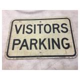 Vintage Visitors PARKING Sign 18" x 12" - Nice Patina