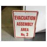 EVACUATION ASSEMBLY AREA - Aluminum Sign 18" x 24"