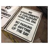 2 Bi-lingual Metal Parking Signs - 18" x 24"