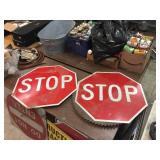 2 Aluminum STOP Signs 30"