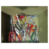Large lot of assorted pliers, vise ...