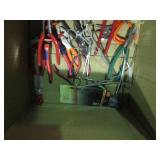 Large lot of assorted pliers, vise ...