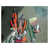 Large lot of assorted pliers, vise ...
