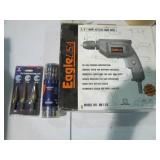Eagle 3/8in keyless hand drill, 3pc...