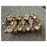 Jewelkade JK Silvertone Rhinestone Stretch Bracelet & Charm Bracelet "N" Charm