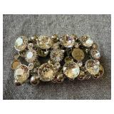 Jewelkade JK Silvertone Rhinestone Stretch Bracelet & Charm Bracelet "N" Charm