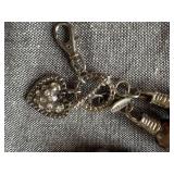 Jewelkade Brown Faux Pearl Necklace and Fleur De Lis - Eiffel Tower Charm