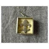 Jewelkade Brown Faux Pearl Necklace and Fleur De Lis - Eiffel Tower Charm