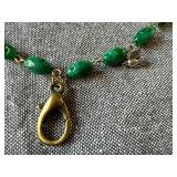 Jewelkade Green & White Beaded Necklace and Charm