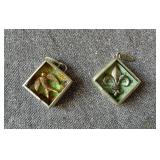 Jewelkade Green & White Beaded Necklace and Charm