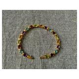 14K Yellow Gold Multi Color Stone Bracelet