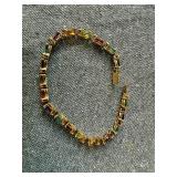 14K Yellow Gold Multi Color Stone Bracelet
