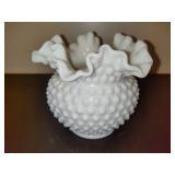 Vintage Fenton White Hobnail Milk Glass Vase
