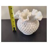 Vintage Fenton White Hobnail Milk Glass Vase