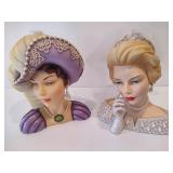 Vintage Cameo Girls Lady Vases Busts