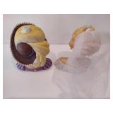 Vintage Cameo Girls Lady Vases Busts