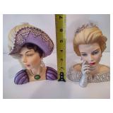 Vintage Cameo Girls Lady Vases Busts