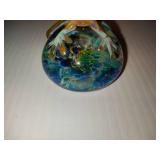 Milon Townsend Art Glass Butter Frog Paperweight - signed