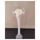 Art Glass Vase - White Cased Stem