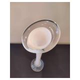 Art Glass Vase - White Cased Stem