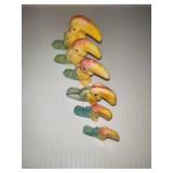 Vintage Hand-Carved Stone Toucan Figurines
