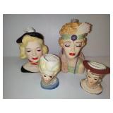 Cameo Girl Busts and Vases
