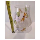 Crackle Glass Candle Lamp - Hand Painted