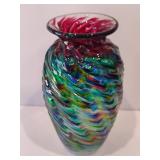 Stunning Jon Offut / House of Mulciber - Hand Blown Iridescent Vase