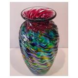 Stunning Jon Offut / House of Mulciber - Hand Blown Iridescent Vase