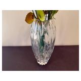 Crystal Vase & Glass Rose Bouquet