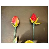 Crystal Vase & Glass Rose Bouquet