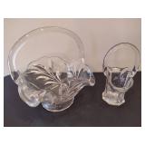 Two Vintage Glass/Crystal Baskets