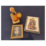 Vintage Hummel Figurine "Meditation" & Wall Plaques