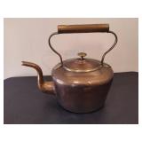 Antique Mixed Metal Goose Neck Tea Kettle